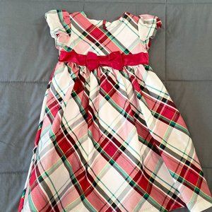 Holiday Gymboree checkered dress with red bow.